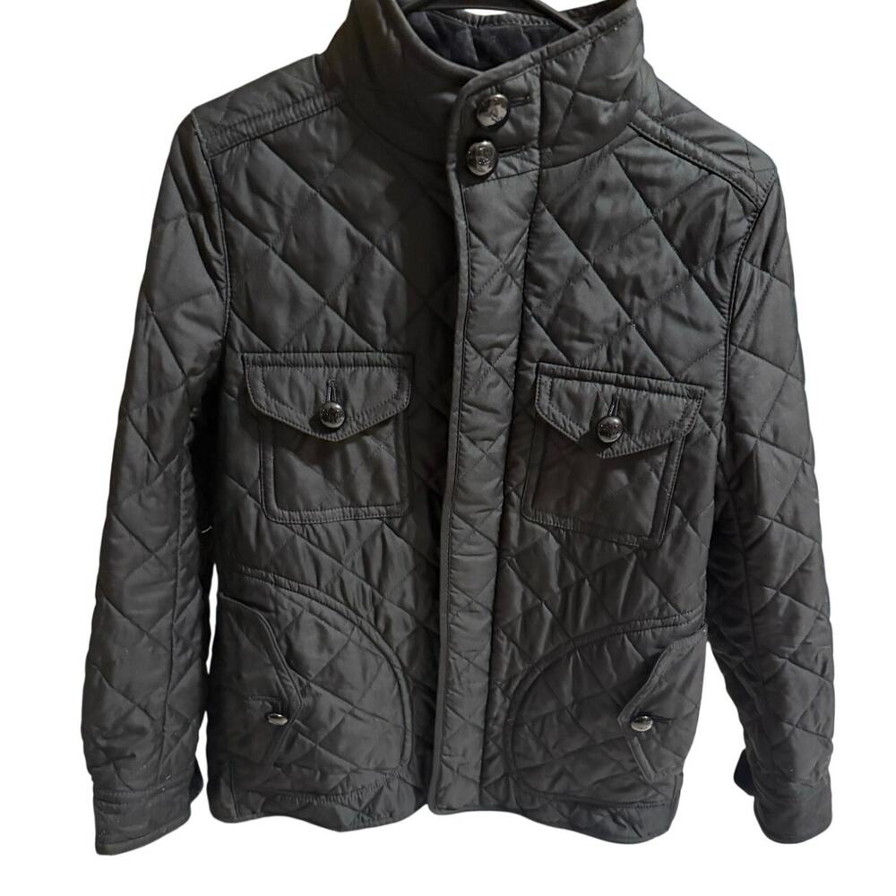 Coach Women’s Diamond Quilted Black Snap Up Chore Jacket Size S